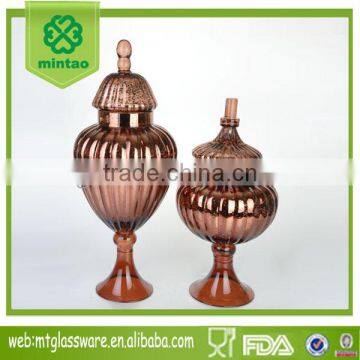 Mintao Custom High Quality Round Glass Candy Jar With Glass Lid