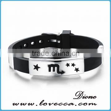 Charm Rubber Silicone Chain Gold Cross Wristband Bracelet for Mens With Stainless Steel Buckle photo-5