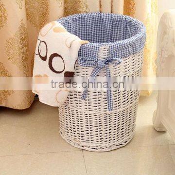 White Wicker Laundry Basket Cabinet photo-6