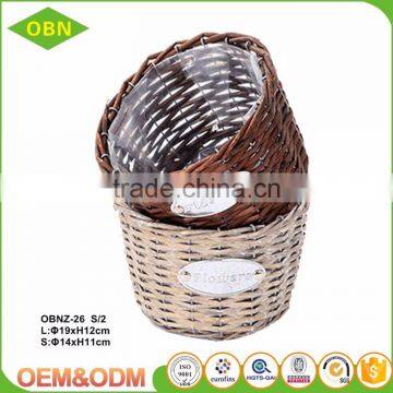 Handmade Cheap Garden Plant Flower Wicker Basket Flower Pot