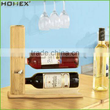 Bamboo Wine Rack 3-bottles Countertop Homex-BSCI