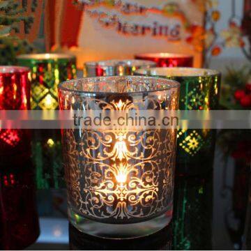 Laser Sliver Glass Tealight Candle Holders photo-2