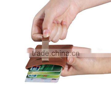 RFID Blocking Minimalist Front Pocket Wallet Wholesale Grain Leather Pull Tab Card Holder photo-2