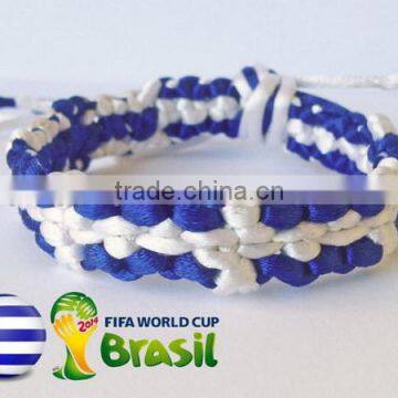 2017 Hot new bestselling product wholesale alibaba Unique Handmade Square Greece flag Braided Bracelet made in China