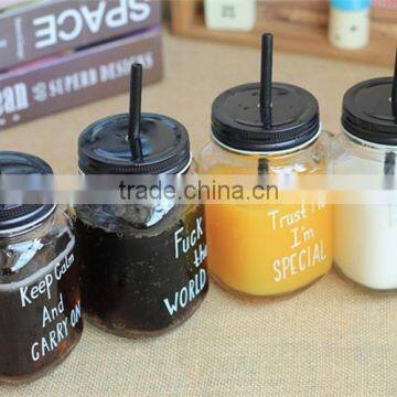 16oz Double Wall Cup With Lid and Straw Plastic Mug photo-2