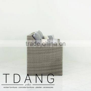 Madison Outdoor Wicker Loveseat With Ottoman photo-4