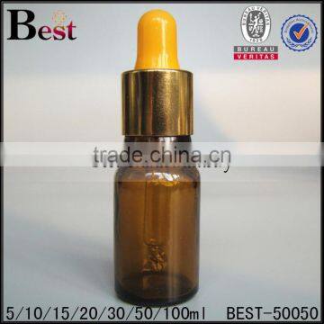 5ml 10ml 15ml 20ml 30ml 50ml 100ml gold glass dropper bottle high quality small glass bottles glass vial hot sale