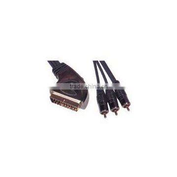 21 PIN Plug Scart(120)to 3RCA Plug cable VK30431