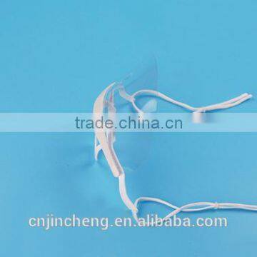 Turn Over Holder Protective High Quality Customized Logo Antibacterial Catering Transparent Clear Plastic Face Mask photo-5