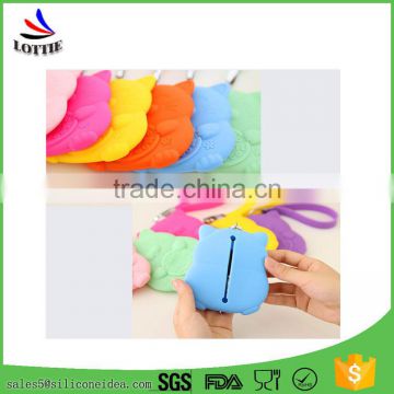 Flexible Silicone Card bag lovely silicone key bag /cute key holder wallet