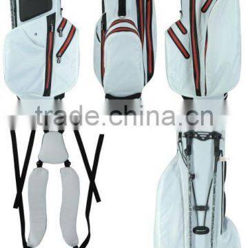 White/Red Golf Stand Bag Waterproof Waterproof Zipper Golf Stand Bag