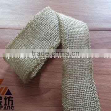 burlap fabric craft ribbon 2.5'' wide 5yards long nature color