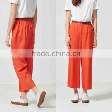 Ladies Trousers Designs Cropped Women Pants and Trousers Plain Dyed Solid Trousers Wholesale Custom