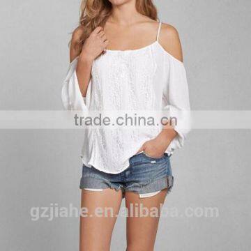 Women Sexy Shoulder Off Lace Chiffon Blouse Women's Summer Beach Blouse Ladies White Elegant Tops Shirts