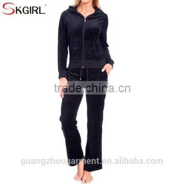 Women's Winter Plus Size Zip up Hooded Jogging Hoodie Sportwear Soft 2 Piece Velour Tracksuit Set for Ladies photo-5