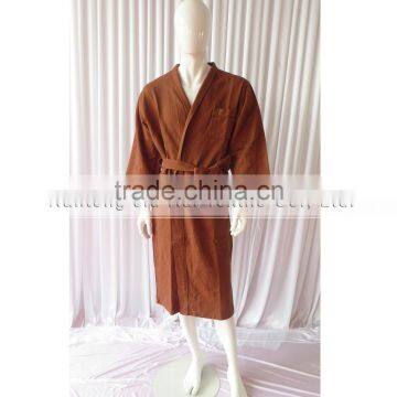Brown Bathrobe For Women Spa Cmfortable Cotton Waffle Bathrobe Winter Warm Long Sleeve Pajamas photo-2