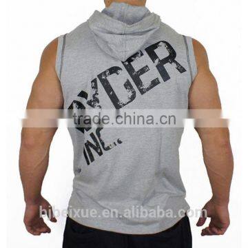 High Quality Custom Slim Fit Training Sports Wear Sleeveless Gym Hoodie photo-6