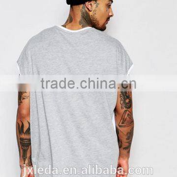 Cheap Price Super Oversized Sleeveless Cut and Sew Casual Men T-shirt photo-2