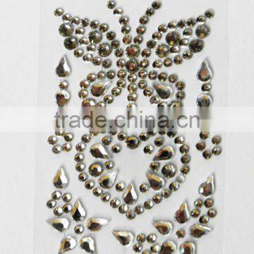 Colorful Butterfly Heart Stick On Self Adhesive Gems Rhinestones,DIY Craft Acrylic Crystals photo-3