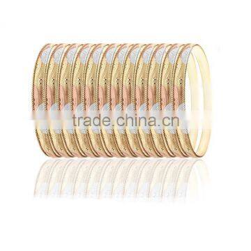 6 MM Tri Color Plated Veni Bangles