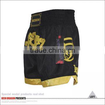 Mens Professional Embroidered Satin Muay Thai Grappling Shorts photo-4