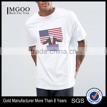 2017 Wholesale Cotton Silk Screen Printing Tshirts American Apparel Streetwear Private Label Custom Trump Photo Tees photo-2