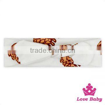 Wholesale Fashion Floral Clover Pattern Kids Cotton Knit Baby Bow Headband Accessories photo-2