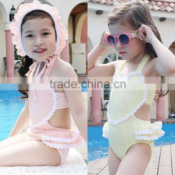 S66067A baby girls love heart swimwear lace one piece swimsuits