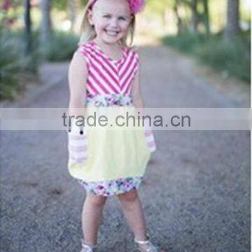 baby girls dress designs baby red&white stripe and yellow dresses with pockets casual dresses cotton summer