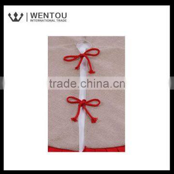 Wholesale Double Ruffles Burlap Christmas Tree Skirt photo-6