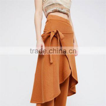 High Rise Fit Cotton Blend Skirt Styling Womens Camel Trousers photo-3
