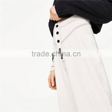 Peg-leg Trousers Cotton White Pants for Women photo-4