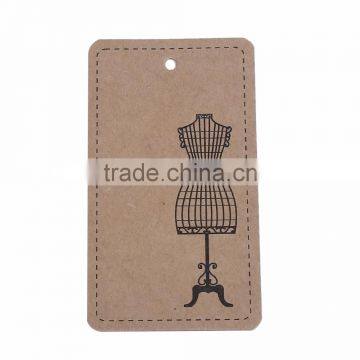 Custom Rectangle Brown Mannequin Paper Label Tags