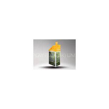 Yellow two tiers top cardboard pallet display shelf for watches