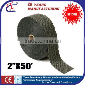 HOT SALE 2"x 50' black exhaust header insulation wrap/heat wrap