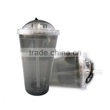 plastic sports bottle (with straw )