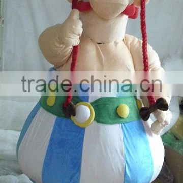 hot selling soft plush adult obelix mascot costume