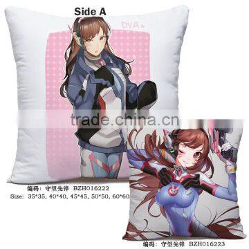 Fashion Game Print Cosplay Soft Two Sides Overwatch Japanese Anime Pillow 45*45CM