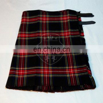 Wholesale Black Stewart Tartan Clan Kilt 5 Yards and 8 Yards