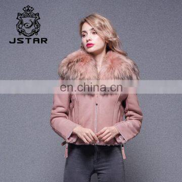 Skillful Manufacture Sheepskin For Women Lamb Leather Jacket Double Face Coat