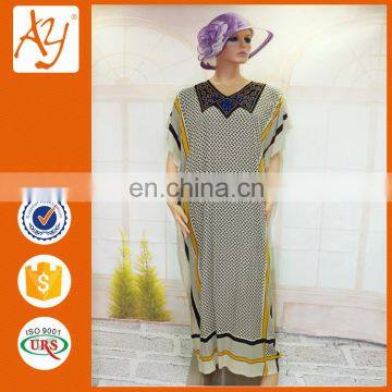 African And Indian Print Cotton Kaftan Long Dress