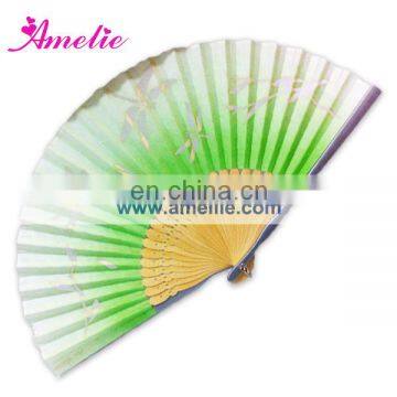 AF1433 21cm grass green paper or silk han fan