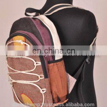 Elegant with Cage Lash Canvas Hemp Backpack HBB 0007