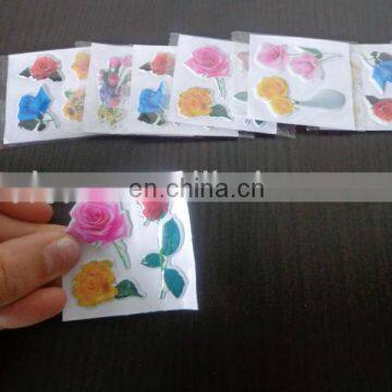 Fashion design promotional colorful kids 3d flower pvc sticker