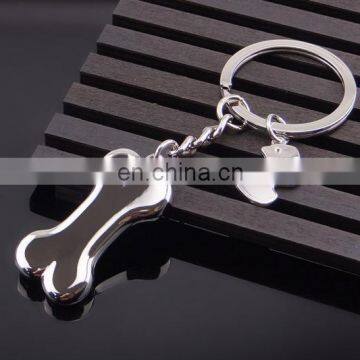 Dog Bone Metal Keychain 3D Zinc Alloy Promotional Gift