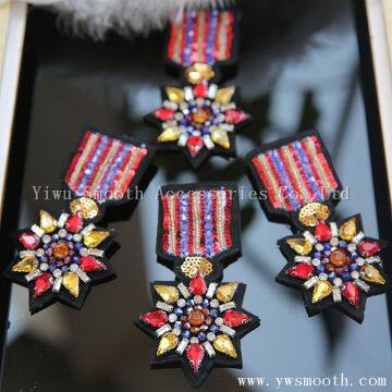 Fashion Rhinestone Embroidery 3D Patch Sequin Beads Garment Accessories photo-2