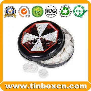 Round Metal Candy Tin Box for Sweets Sugars Confectionary Storage photo-4