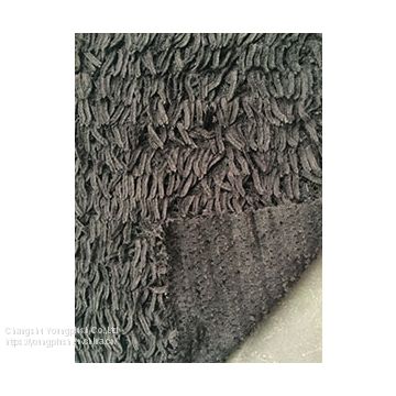 Ostrich fur immitation plush knit polyester fabric