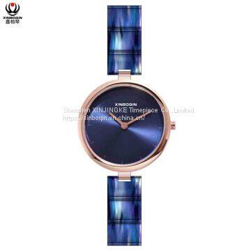 XINBOQIN Supplier Custom LOGO Tide Brand Waterproof Japan Movement Quartz Acetate Women's Watch photo-3