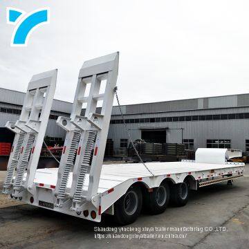 Made in China Gooseneck Low Platform Semi Low Flatbed Trailer Lowbed Truck Trailer for Sale